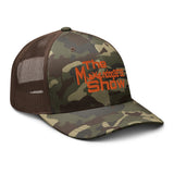 Camouflage trucker hat (Orange Logo)