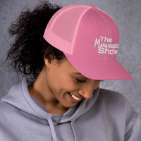 White Logo Pink Trucker Cap