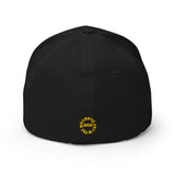 Black Structured Twill Cap (Gold Stitched Design)