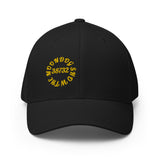 Black Structured Twill Cap (Gold Stitched Design)