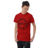 Red Short Sleeve T-Shirt (Black Design)