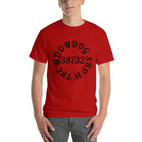 Red Short Sleeve T-Shirt (Black Design)