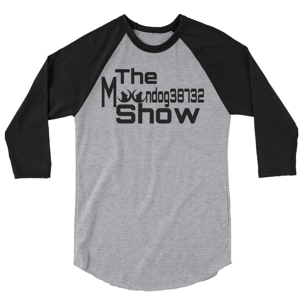 Heather and Black 3/4 sleeve raglan shirt (Black 2 howls design)