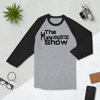 Heather and Black 3/4 sleeve raglan shirt (Black 2 howls design)