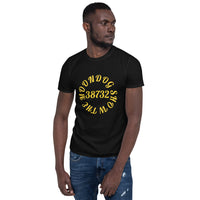 Black Short-Sleeve Unisex T-Shirt (Yellow Design)