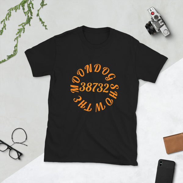 Black Short-Sleeve Unisex T-Shirt (Orange Design)