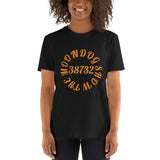 Black Short-Sleeve Unisex T-Shirt (Orange Design)