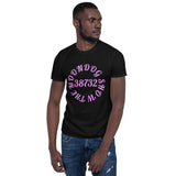 Black Short-Sleeve Unisex T-Shirt (Pink Design)