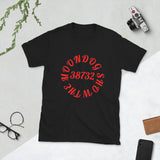 Black Short-Sleeve Unisex T-Shirt (Red Design)