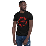 Black Short-Sleeve Unisex T-Shirt (Red Design)