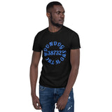 Black Short-Sleeve Unisex T-Shirt (Blue Design)