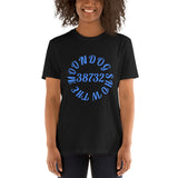 Black Short-Sleeve Unisex T-Shirt (Blue Design)