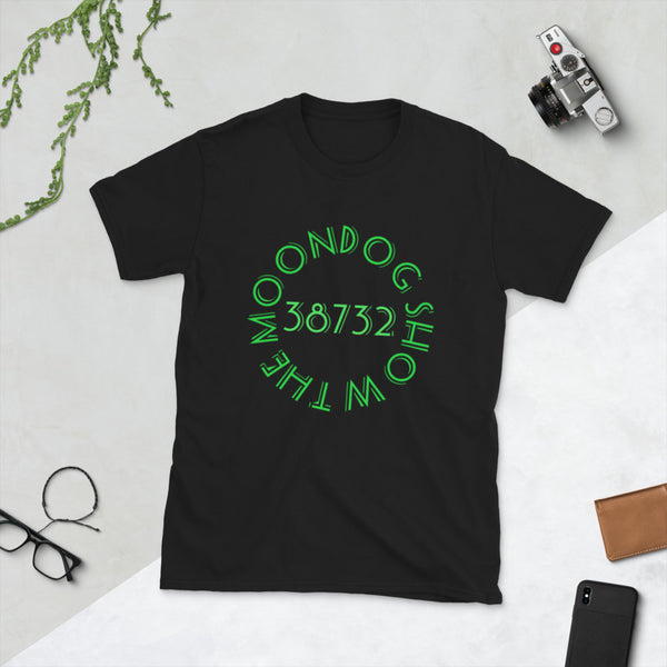 Black Short-Sleeve Unisex T-Shirt (Green Shadow Design)