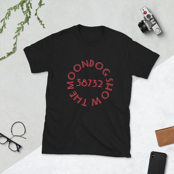 Black Short-Sleeve Unisex T-Shirt (Red Shadow Design)