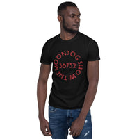 Black Short-Sleeve Unisex T-Shirt (Red Shadow Design)