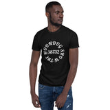 Black Short-Sleeve Unisex T-Shirt (White Design)