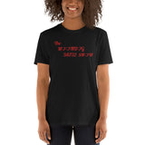 Black Short-Sleeve Unisex T-Shirt (Red Textured Hearts)