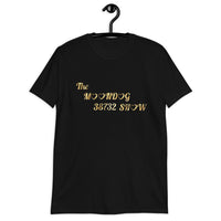 Black Short-Sleeve Unisex T-Shirt (Gold hearts)