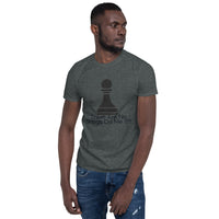 Dark Heather Short-Sleeve Unisex T-Shirt (Black No Strings Design)