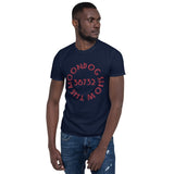 Navy Short-Sleeve Unisex T-Shirt (Red Shadow Design)