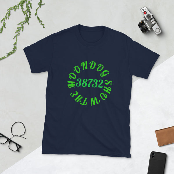 Navy Short-Sleeve Unisex T-Shirt (Green Design)