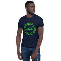 Navy Short-Sleeve Unisex T-Shirt (Green Design)