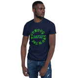 Navy Short-Sleeve Unisex T-Shirt (Green Design)