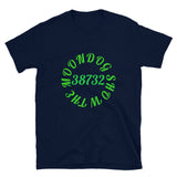 Navy Short-Sleeve Unisex T-Shirt (Green Design)