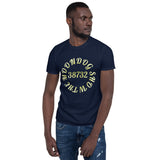 Navy Short-Sleeve Unisex T-Shirt (Gold Design)