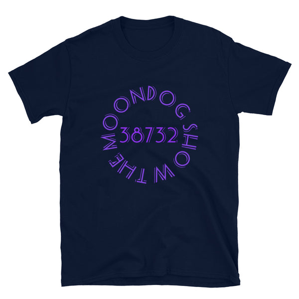 Navy Short-Sleeve Unisex T-Shirt (Purple Shadow Design)