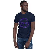 Navy Short-Sleeve Unisex T-Shirt (Purple Shadow Design)