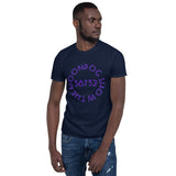 Navy Short-Sleeve Unisex T-Shirt (Purple Shadow Design)