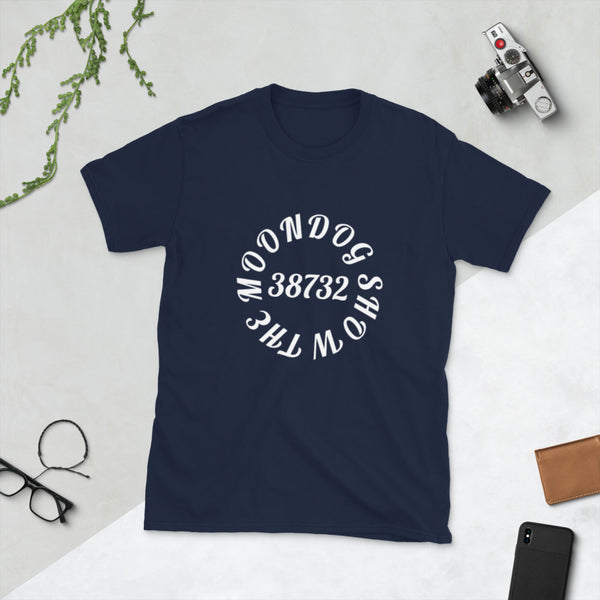 Navy Short-Sleeve Unisex T-Shirt (White Design)