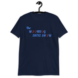 Navy Short-Sleeve Unisex T-Shirt (Light blue and red hearts)