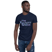 Navy Short-Sleeve Unisex T-Shirt (Purple flowers 2 howls)