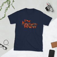 Navy Short-Sleeve Unisex T-Shirt (Orange Tiger Stripes 2 howls)