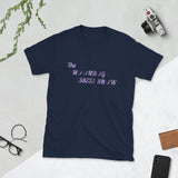 Navy Short-Sleeve Unisex T-Shirt (Light Purple Hearts)