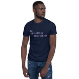 Navy Short-Sleeve Unisex T-Shirt (Light Purple Hearts)