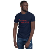 Navy Short-Sleeve Unisex T-Shirt (Red Hearts)