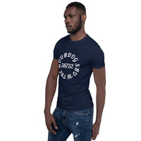 Navy Short-Sleeve Unisex T-Shirt (White Design)