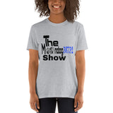 Light Heather Short-Sleeve Unisex T-Shirt (Black and Blue Design)