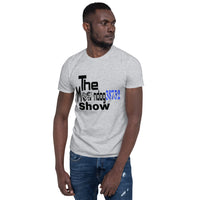 Light Heather Short-Sleeve Unisex T-Shirt (Black and Blue Design)