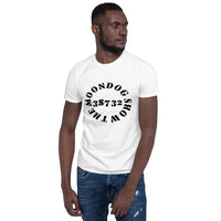 White Short-Sleeve Unisex T-Shirt (Black Design)