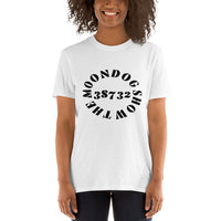 White Short-Sleeve Unisex T-Shirt (Black Design)