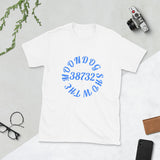 White Short-Sleeve Unisex T-Shirt (Light Blue)