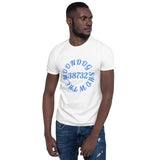 White Short-Sleeve Unisex T-Shirt (Light Blue)