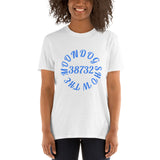 White Short-Sleeve Unisex T-Shirt (Light Blue)