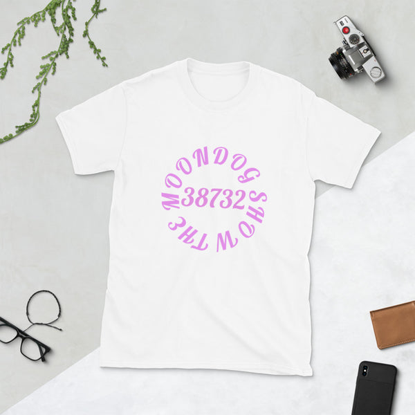 White Short-Sleeve Unisex T-Shirt (Pink Design)