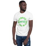 White Short-Sleeve Unisex T-Shirt (Green Design)