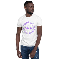 White Short-Sleeve Unisex T-Shirt (Purple Shadow Design)